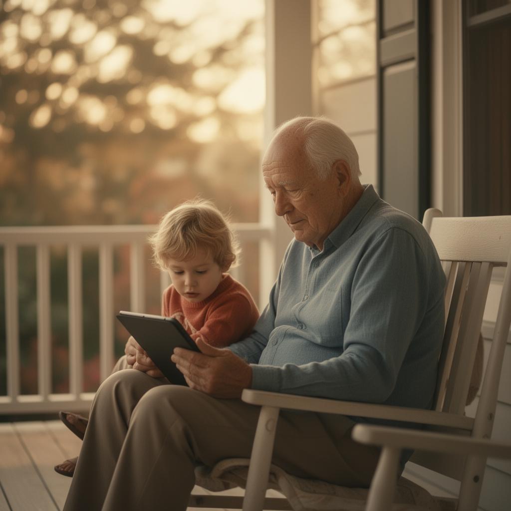 Abuelo y nieto compartiendo un momento sereno